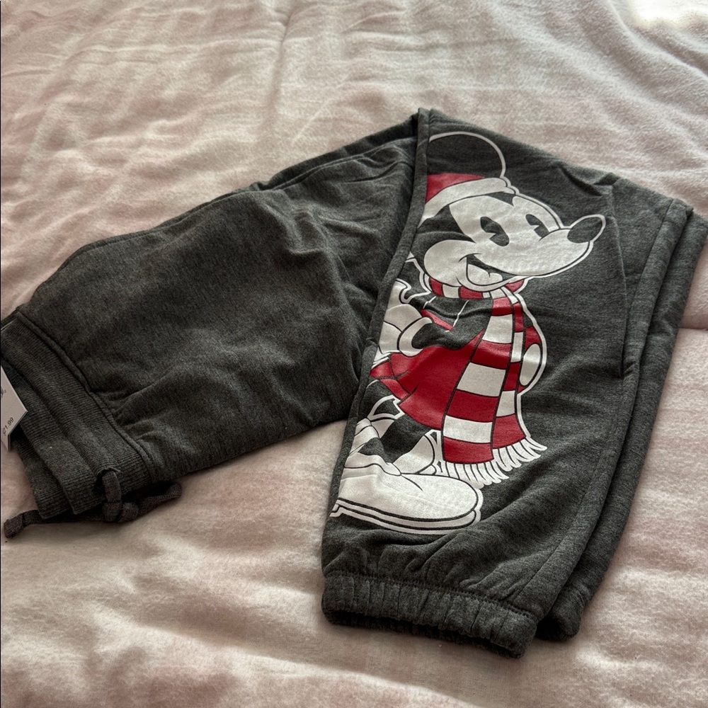 Disney Gray Women’s Joggers with Red Cartoon Design